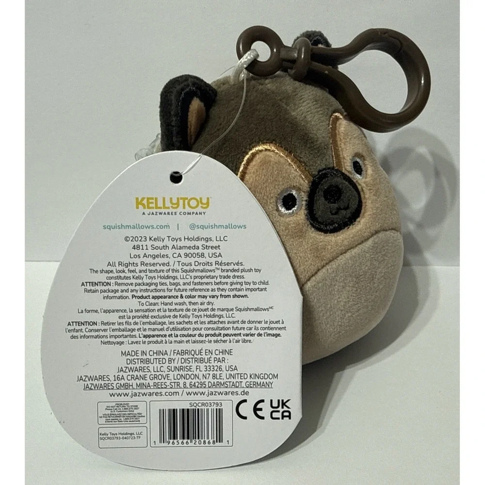 2023 Squishmallow Mario The German Shepard Keychain 3.5